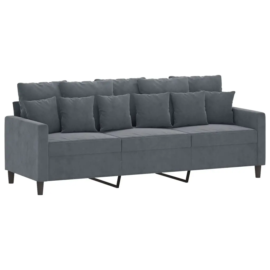 Sofa Set Lounge Furniture 2 Piece Grey Velvet