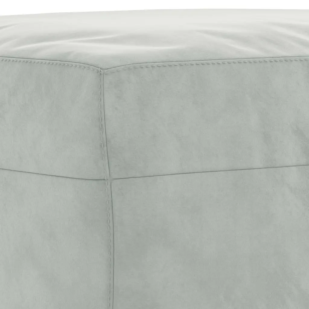 Grey Velvet Sofa Set 3 Piece Lounge Couch with Cushions Footstool for Living Room