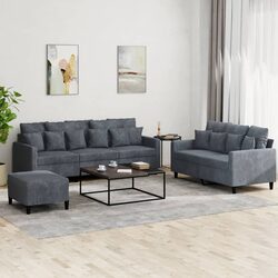 Reliable Grey Velvet Sofa Set with Practical Comfort