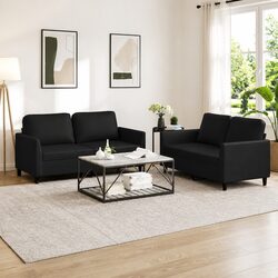 Reliable Black Faux Leather Sofa Set for Every Home