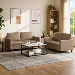 Comfortable and Affordable 2 Piece Brown Sofa Set