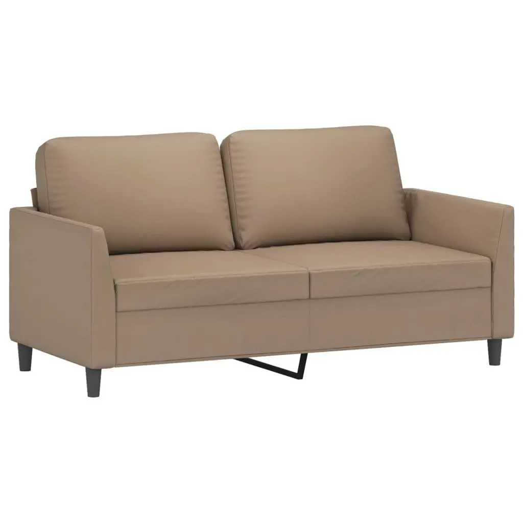3 Piece Sofa Set Living Room Furniture Brown Faux Leather