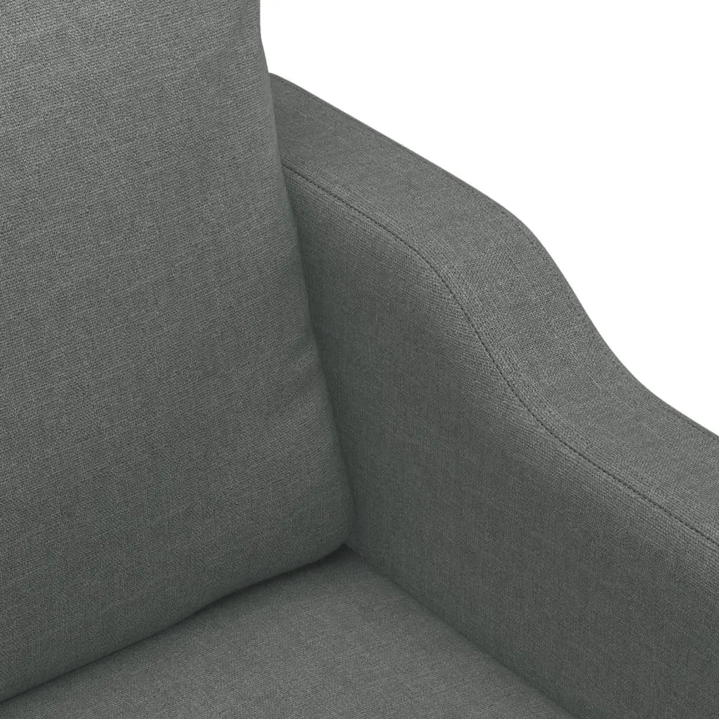 3 Piece Sofa Set with Cushions Grey Fabric Living Room Furniture Lounge Seating