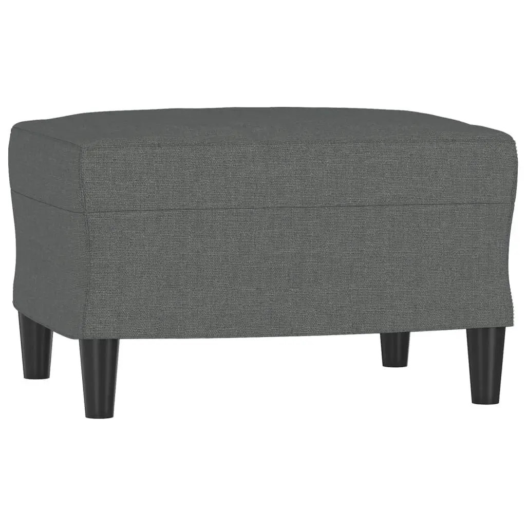 Sofa Set Grey Fabric Lounge Couch Armchair Footstool 4 Piece
