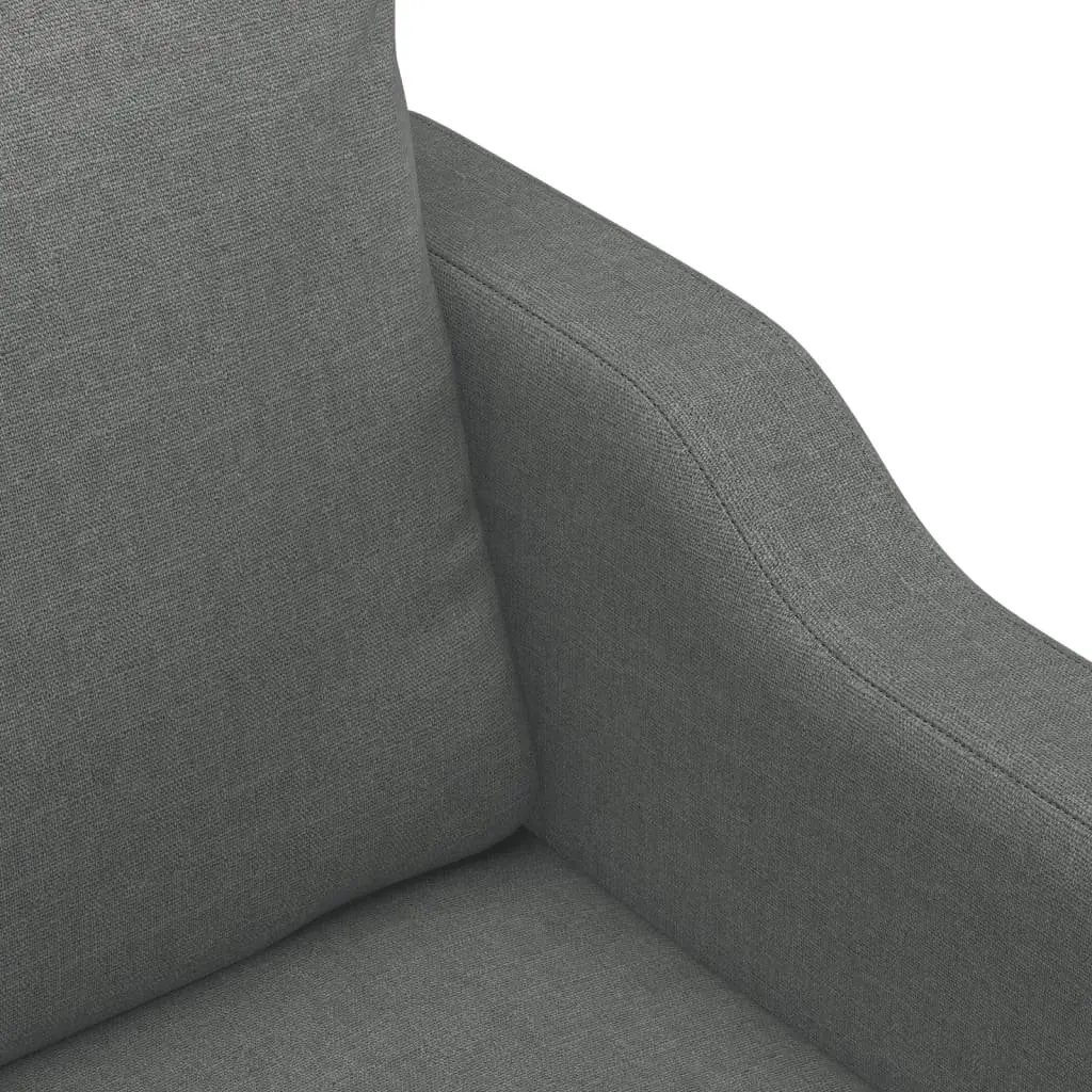 Sofa Set Grey Fabric Lounge Couch Armchair Footstool 4 Piece
