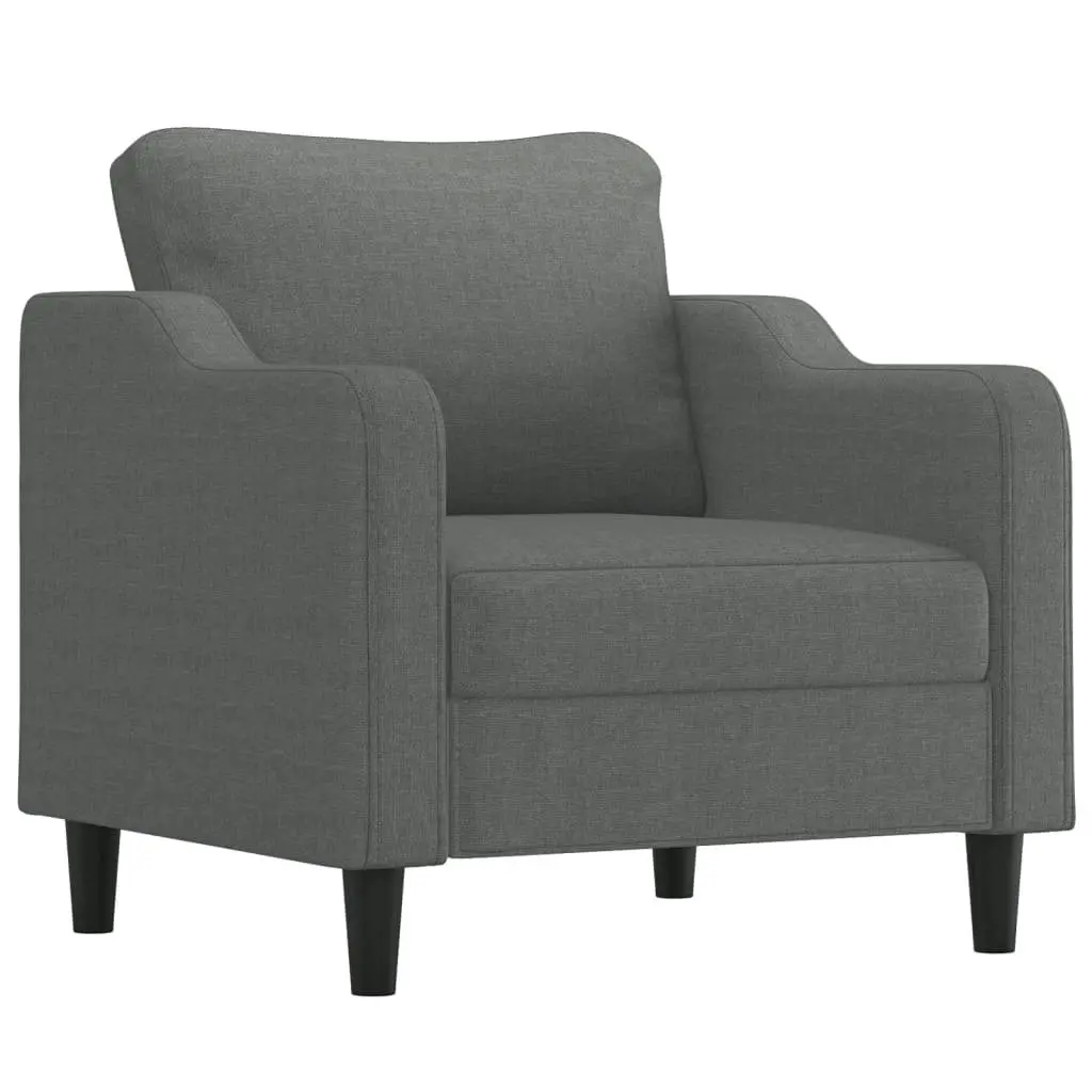 3 Piece Sofa Set Grey Fabric Couch Living Room Furniture