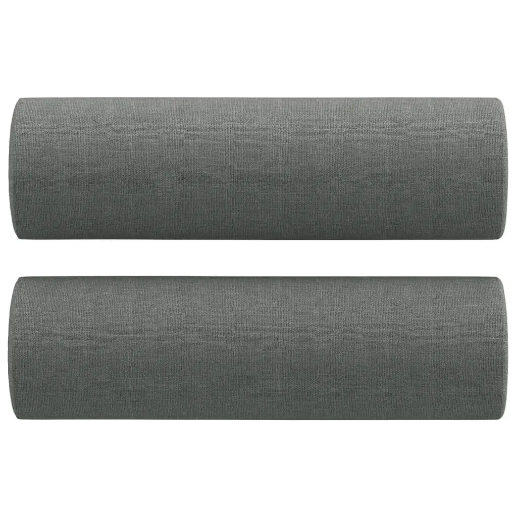4 Piece Sofa Set Grey Fabric Lounge Suite with Pillows Footstool Living Room