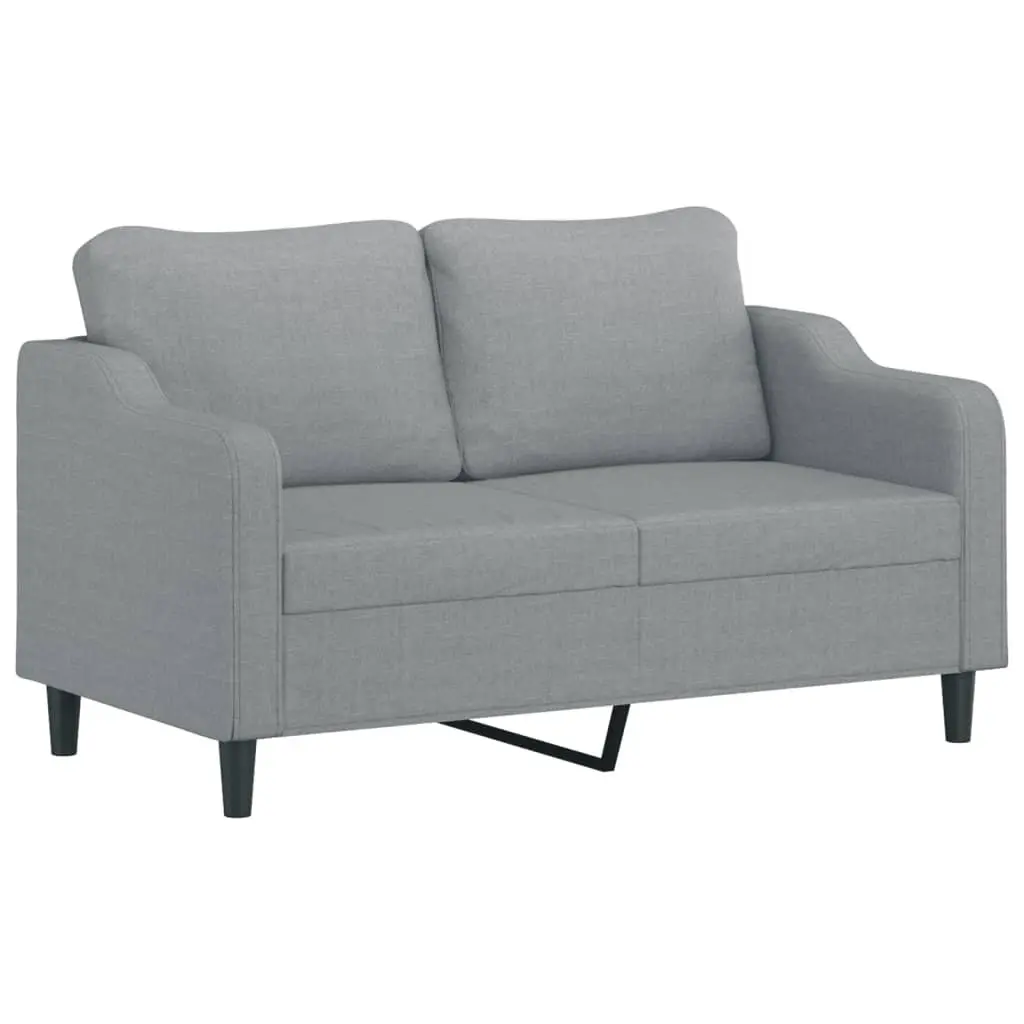 2 Piece Sofa Set Grey Fabric Cushions Comfortable Living Room Furniture Lounge