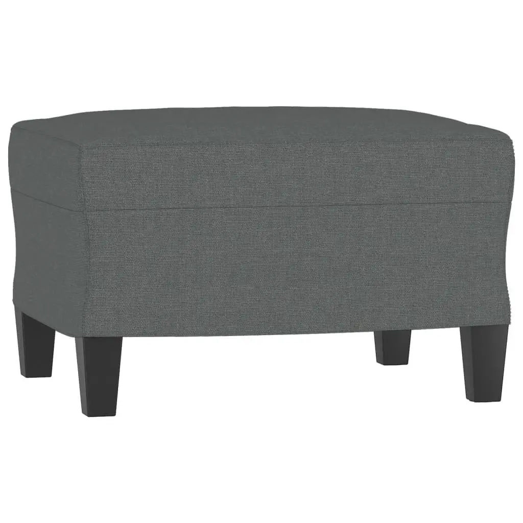 3 Piece Sofa Set Grey Fabric Lounge Cushions Footstool for Living Room