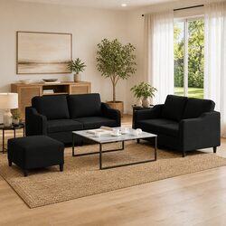 Comfortable and Value-Driven Black Sofa Set