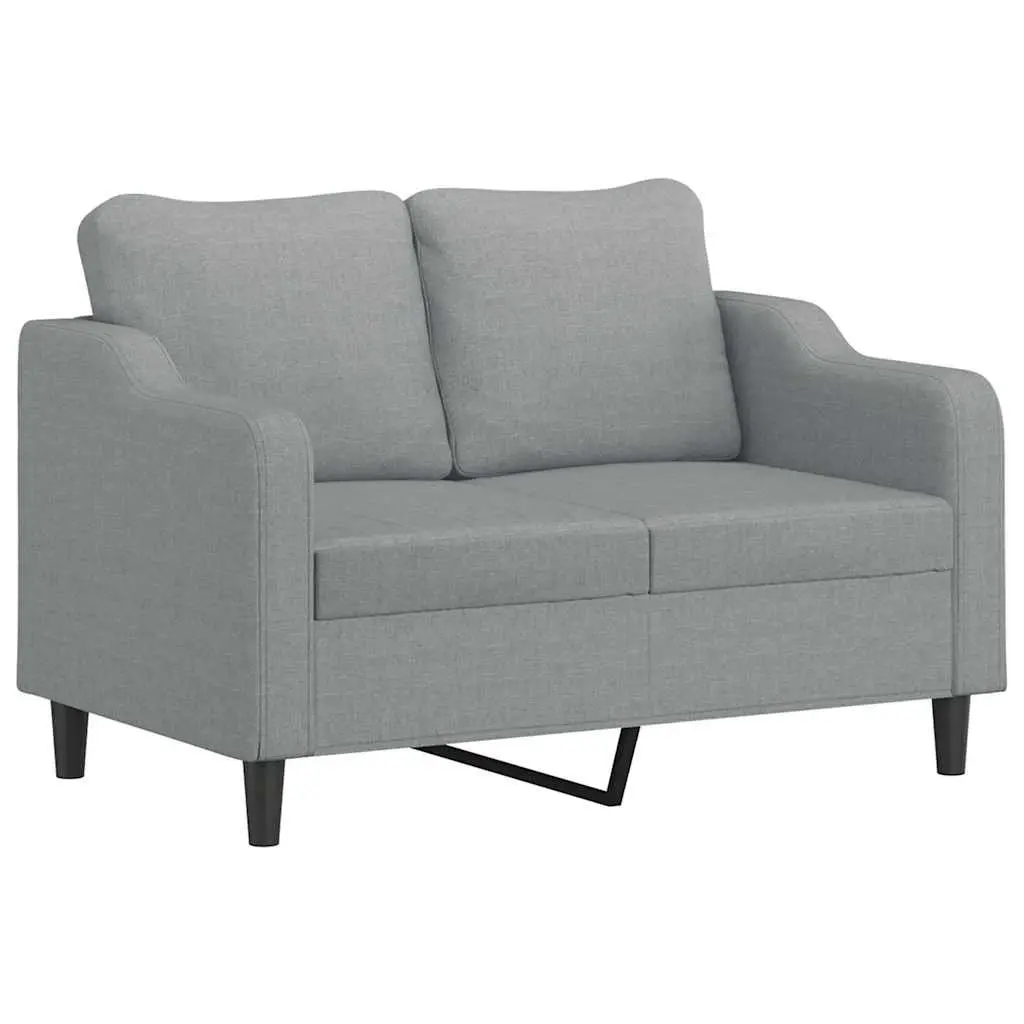 2 Piece Grey Sofa Set with Decorative Pillows