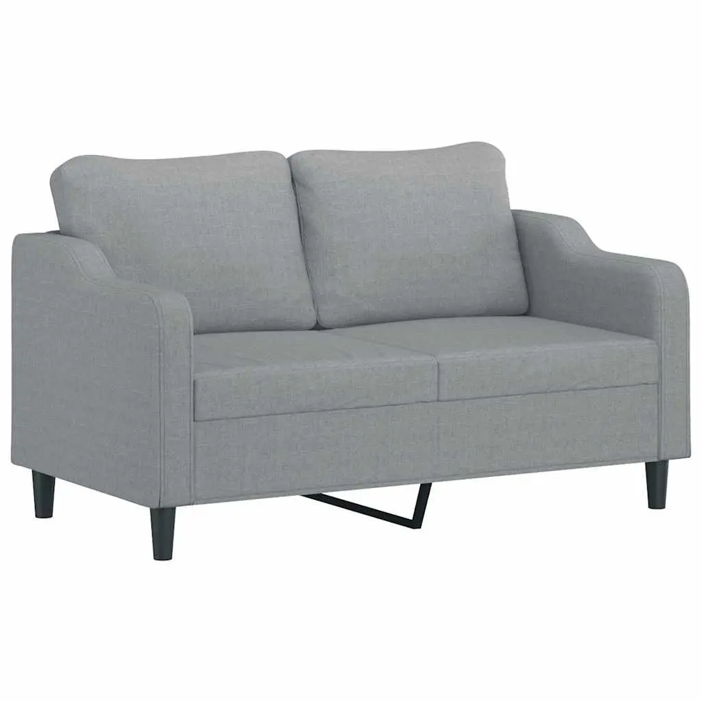 2 Piece Grey Sofa Set with Decorative Pillows