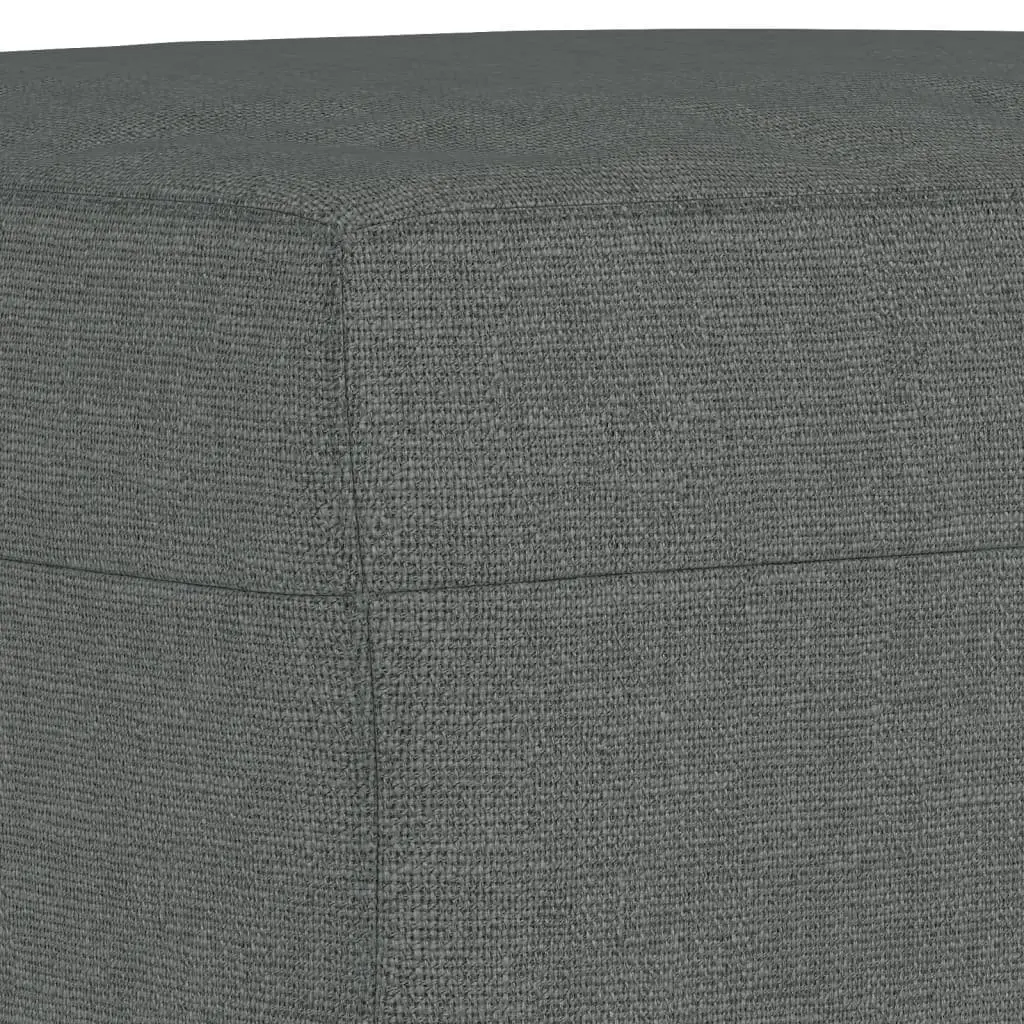 3 Piece Sofa Set Relaxing Footstool Padded Armrests Cylinder Pillows Grey Fabric