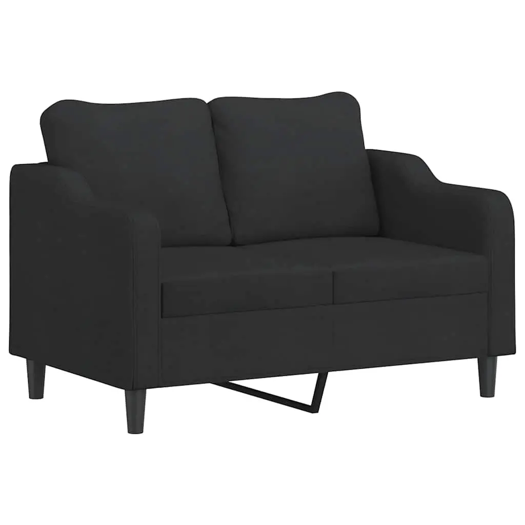3 Piece Sofa Set Black Fabric Living Room Lounge Suite