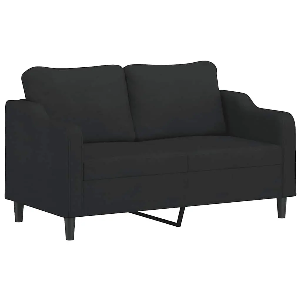 3 Piece Sofa Set Black Fabric Living Room Lounge Suite