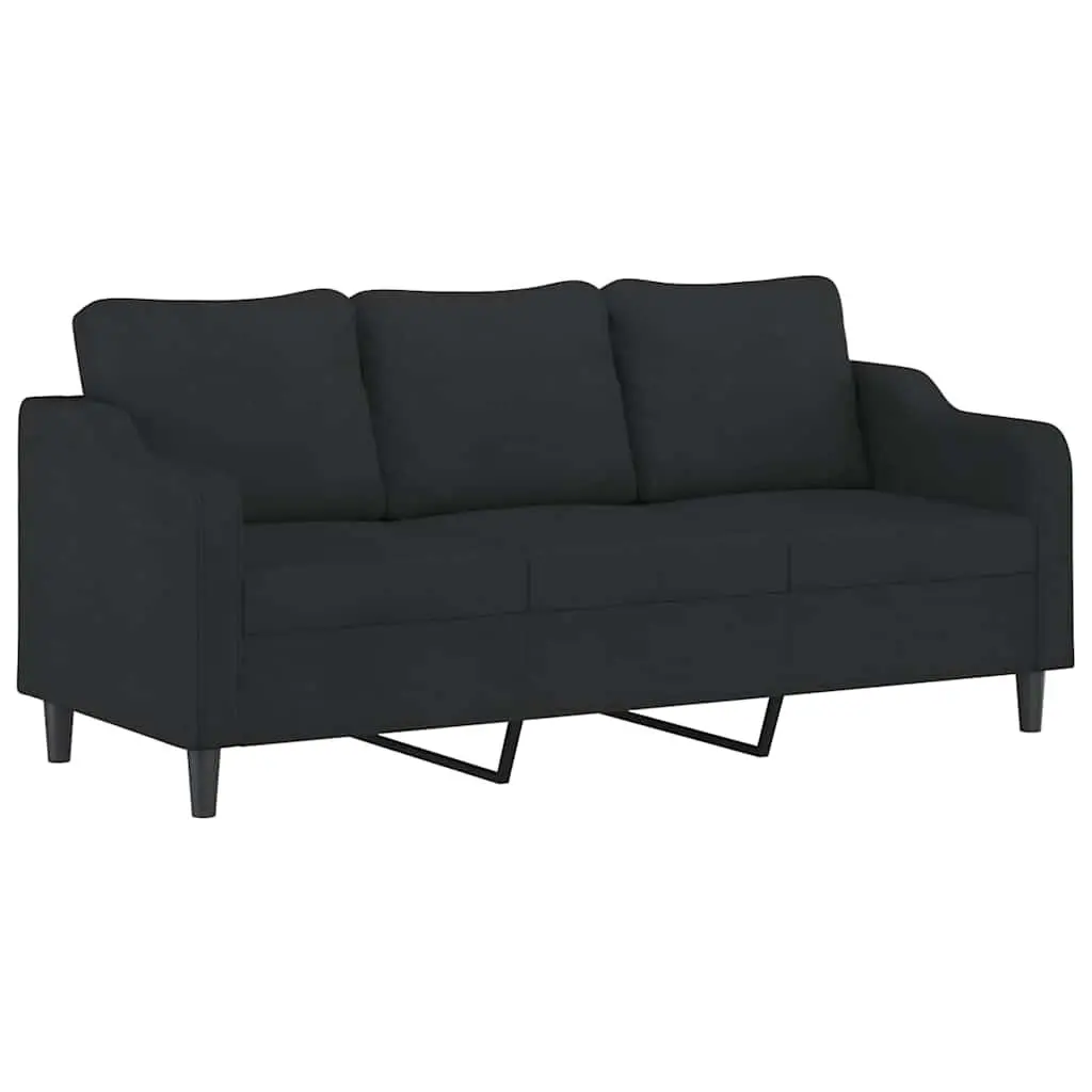 2 Piece Sofa Set Black Fabric Lounge Seating