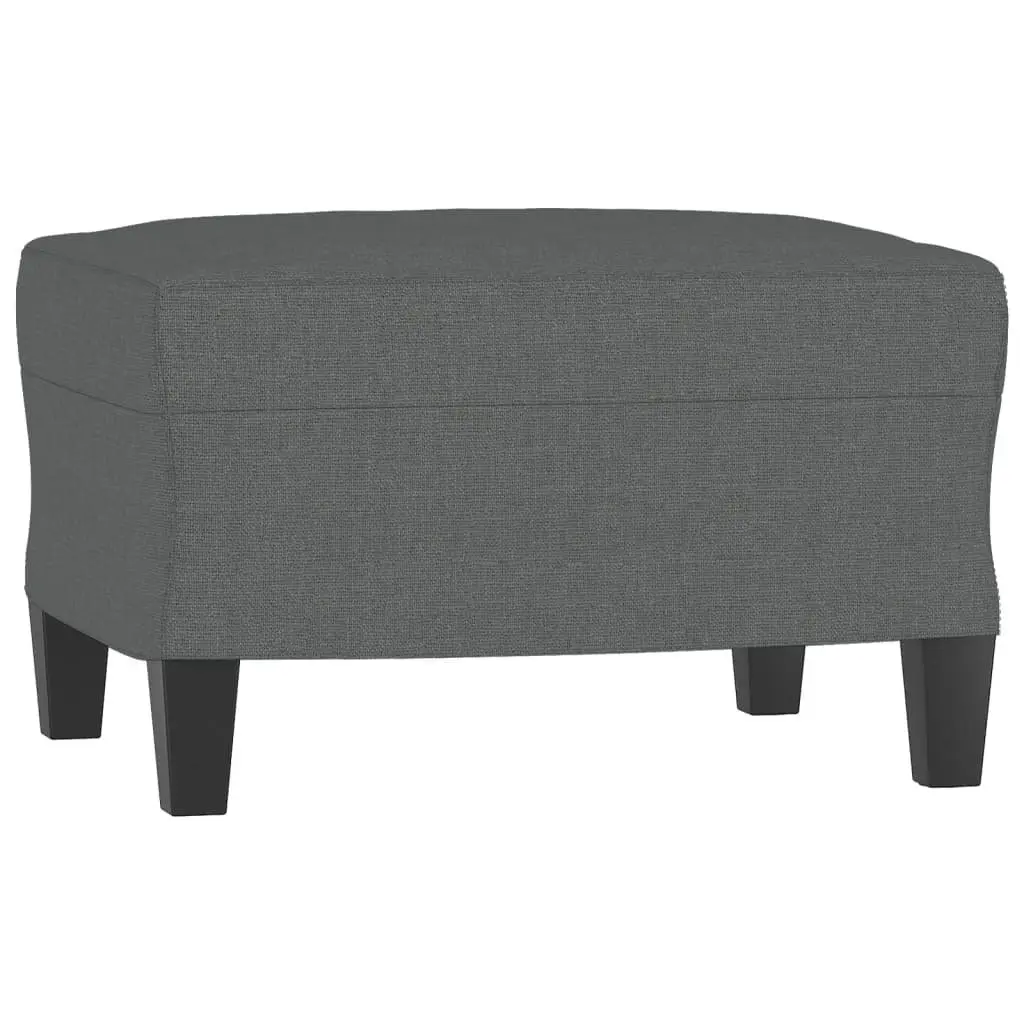 3 Piece Sofa Set Grey Fabric Couch with Cushions Footstool Living Room Furniture