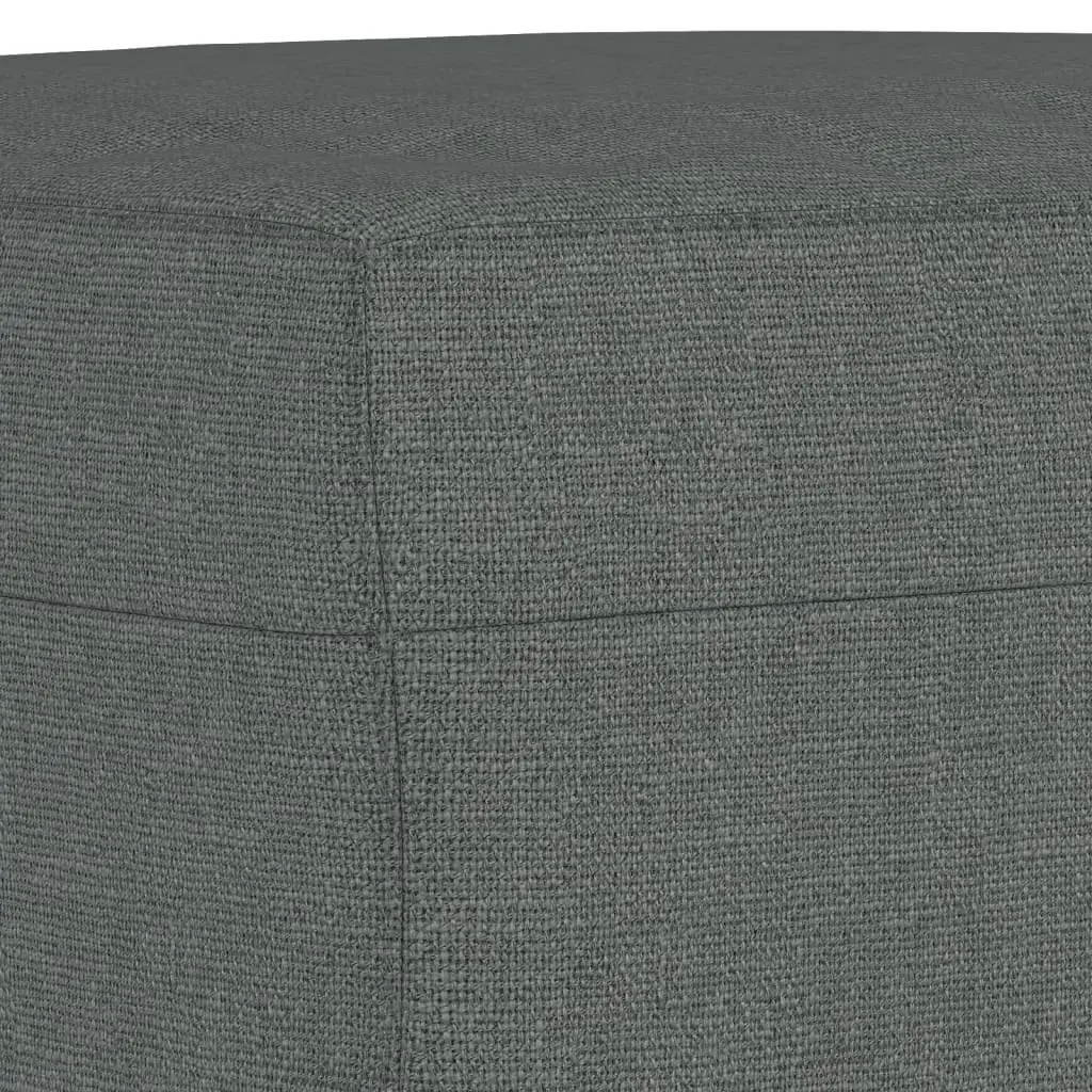 3 Piece Sofa Set Grey Fabric Couch with Cushions Footstool Living Room Furniture