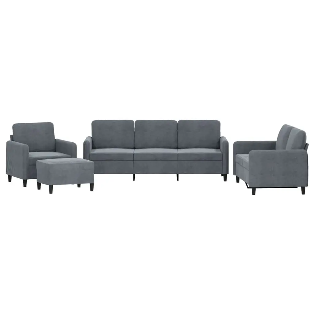 4 Piece Velvet Sofa Set