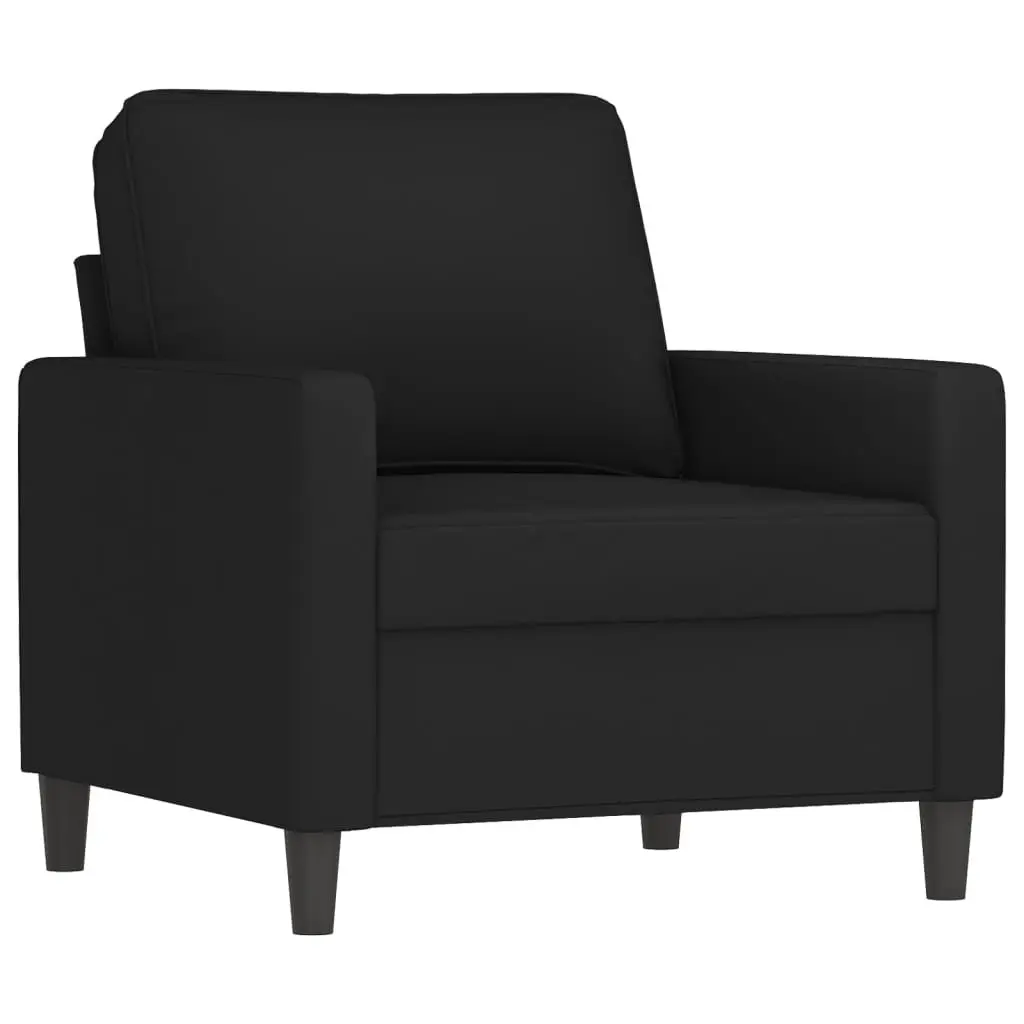 BlackVelvetSofaSet4PieceLivingRoomFurnitureCouchandFootstool