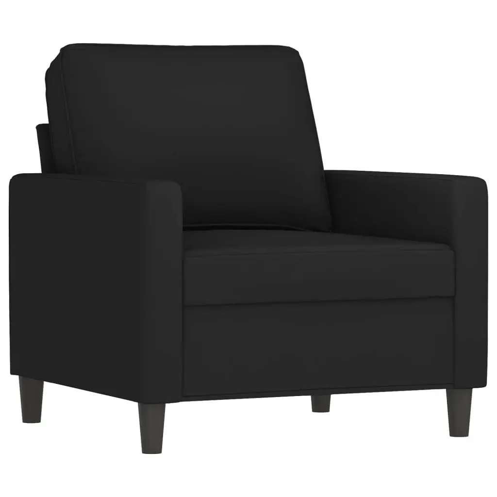 4 Piece Sofa Set Black Velvet Living Room Furniture