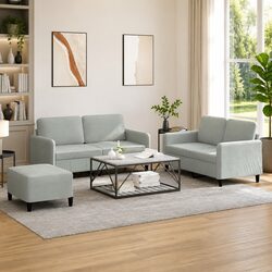Comfortable and Affordable 3-Piece Grey Sofa Set