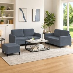 Comfort and Value with the Grey Velvet Sofa Set