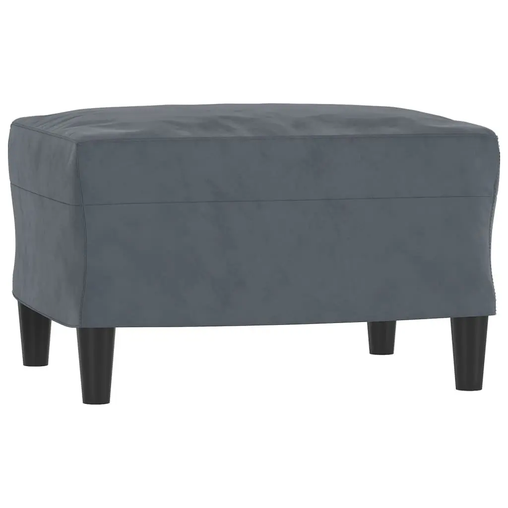 3 Piece Sofa Set Grey Velvet Lounge Suite Living Room Furniture