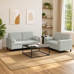 Comfortable and Value-Driven Grey Velvet Sofa Set