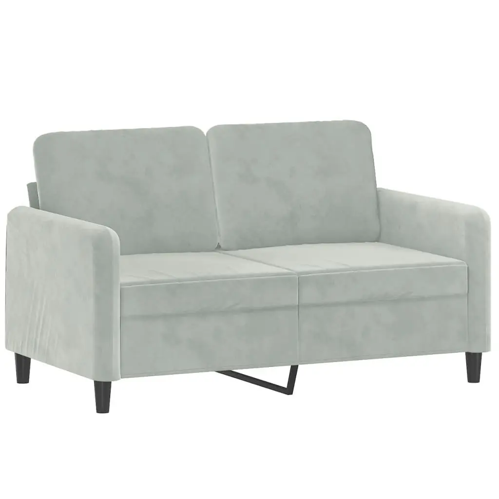2 Piece Sofa Set Grey Velvet Lounge Suite Comfortable Seating Furniture