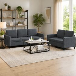 Comfortable and Affordable Grey Velvet Sofa Set