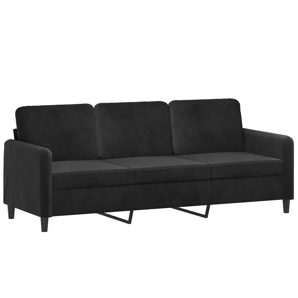 Black Velvet 2 Piece Sofa Set