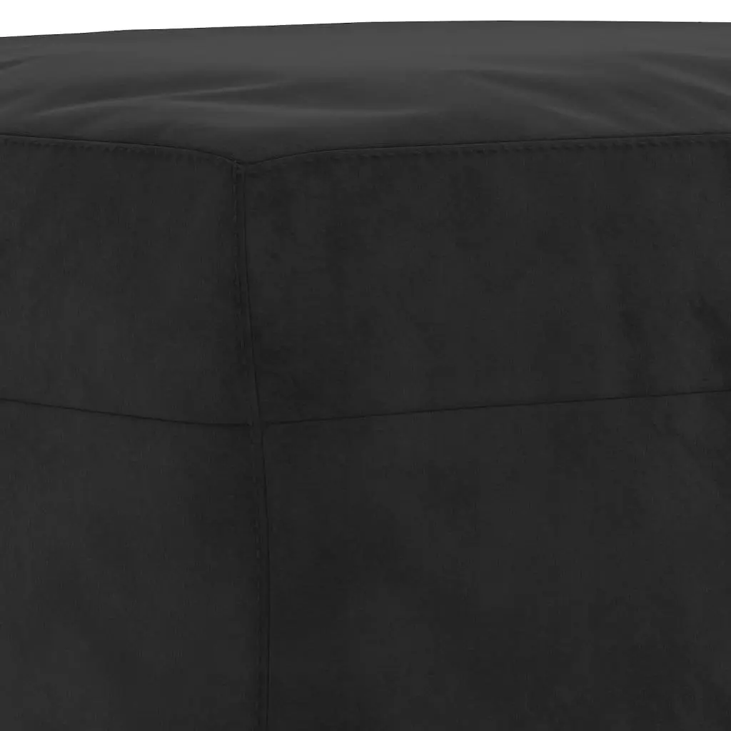 3 Piece Sofa Set Black Velvet Lounge Suite Living Room Furniture