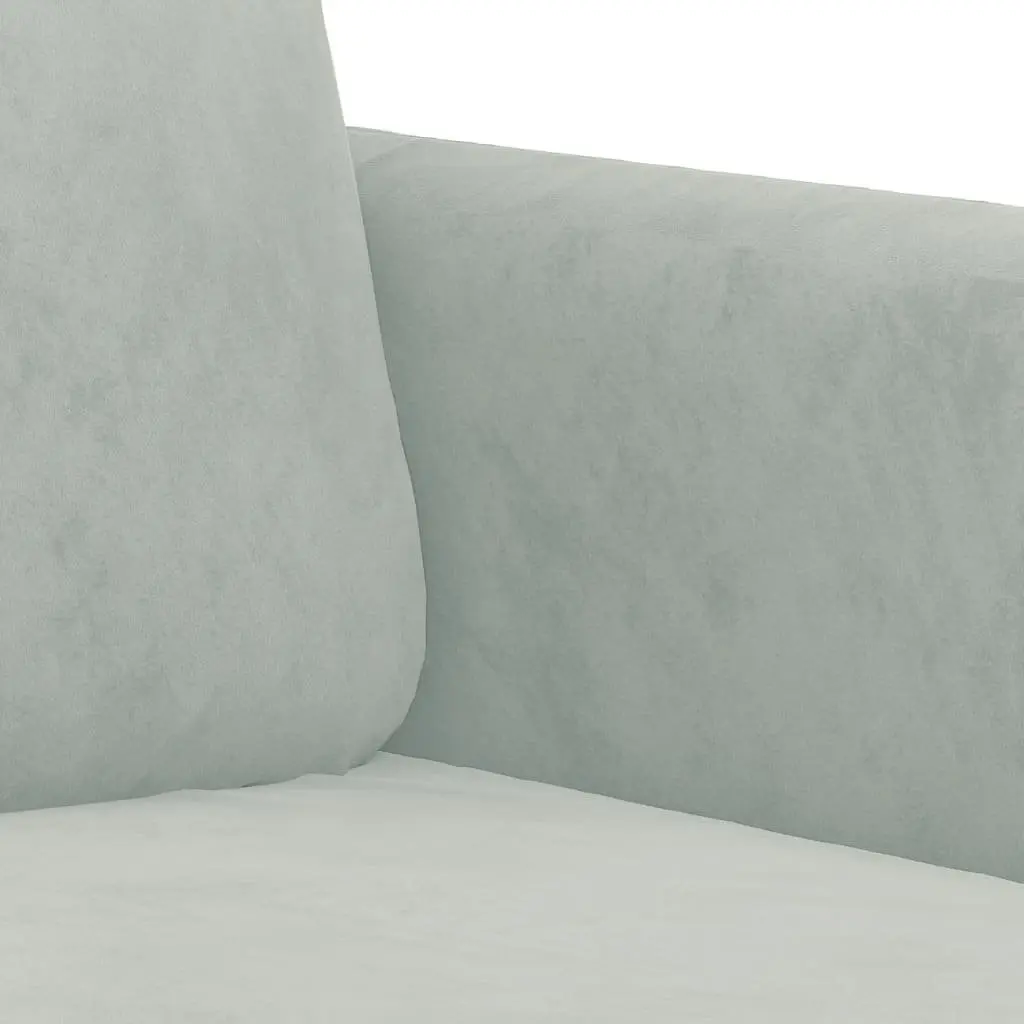 Sofa Set Light Grey Velvet Couch for Living Room 2 Piece