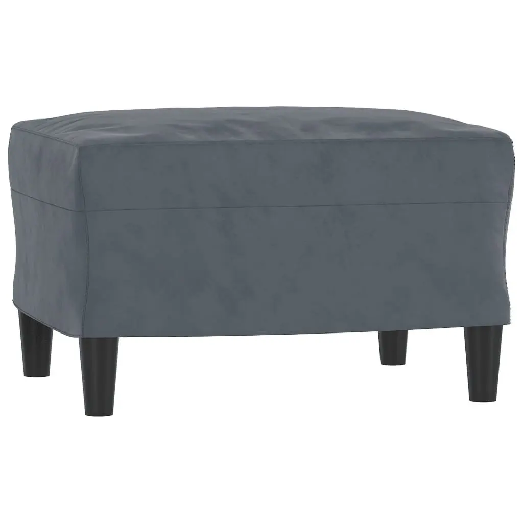 3 Piece Grey Velvet Sofa Set