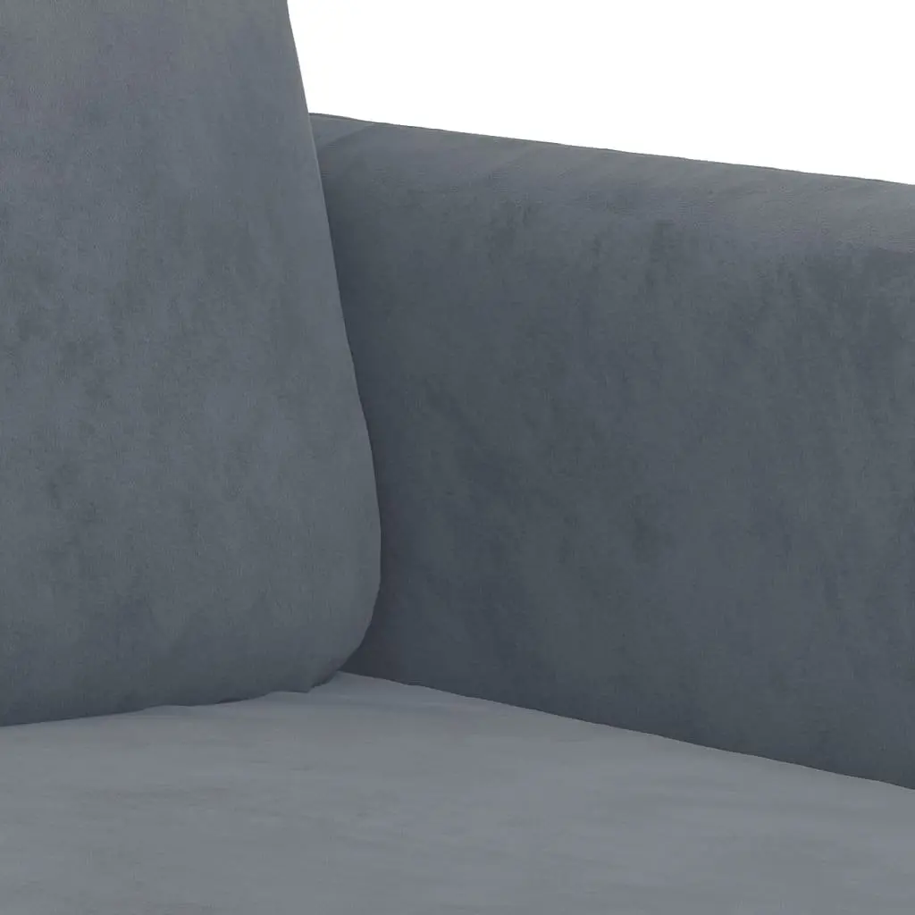 3 Piece Grey Velvet Sofa Set