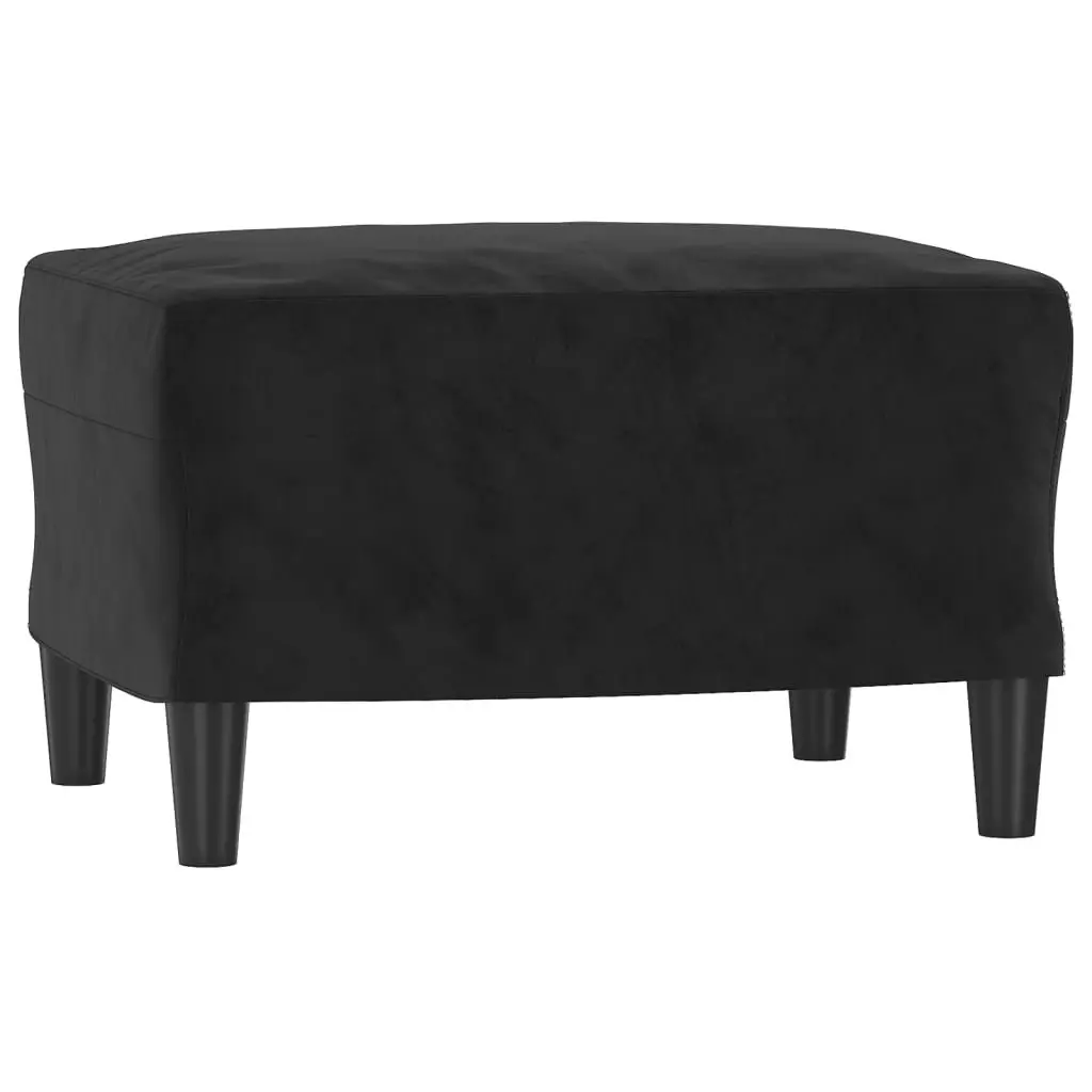 3 Piece Sofa Set Black Velvet Living Room Furniture