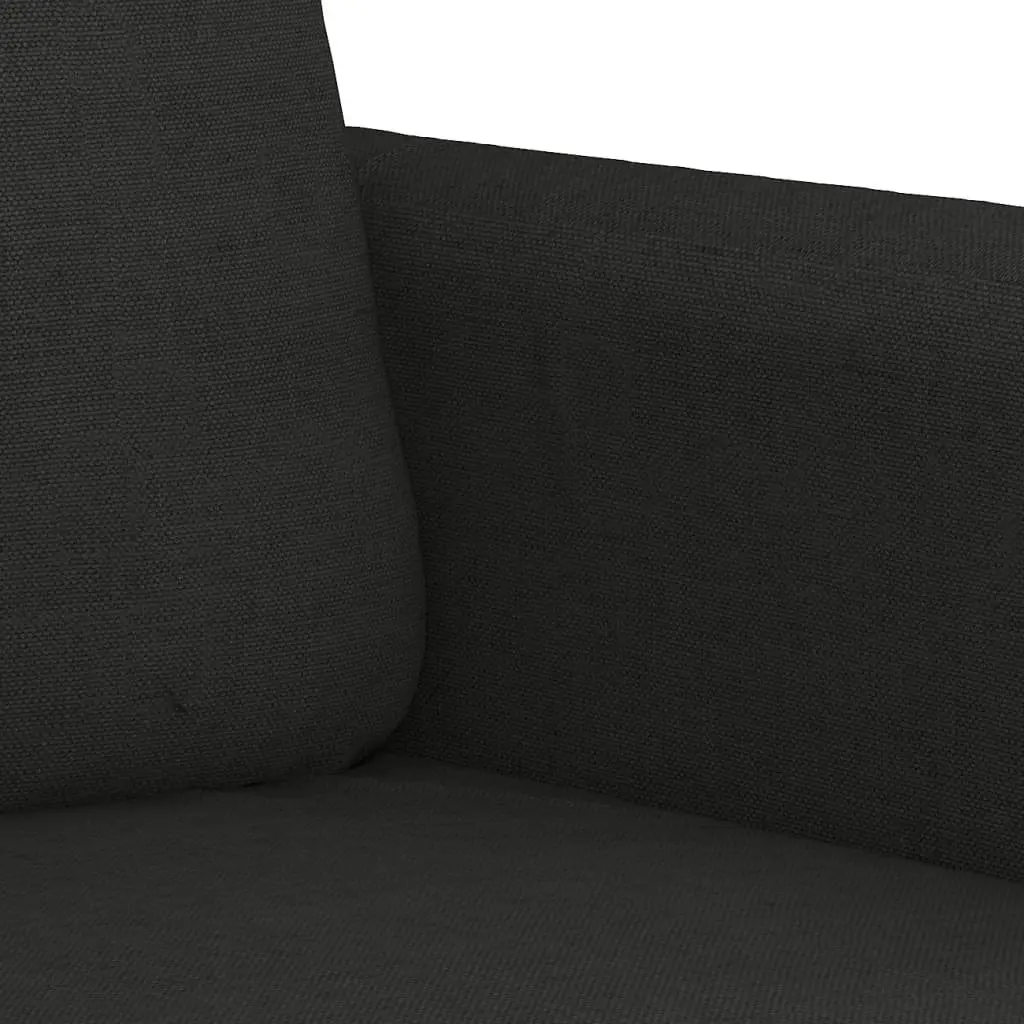 4 Piece Black Fabric Sofa Set