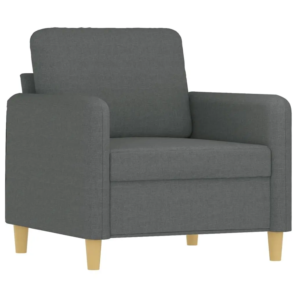 4 Piece Sofa Set Grey Fabric Couch with Throw Pillows and Footstool Living Room