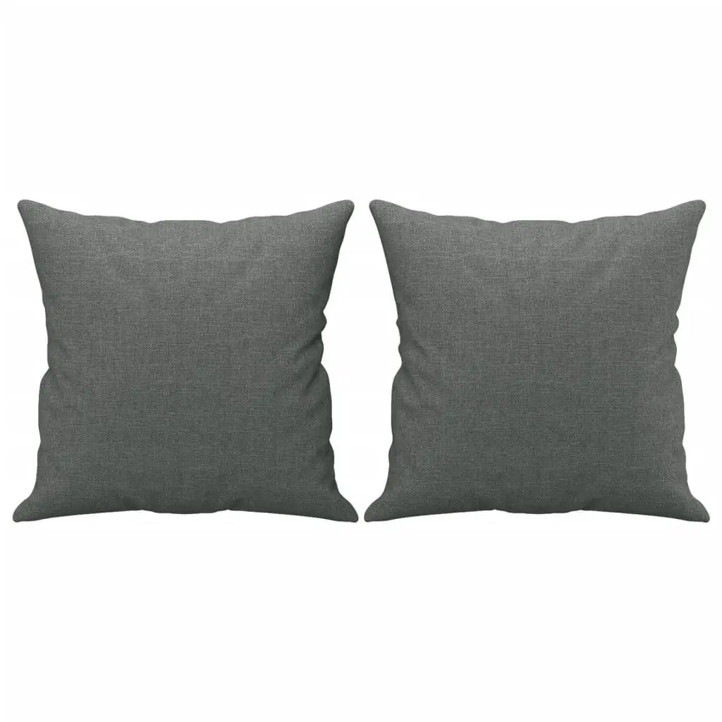 4 Piece Sofa Set Grey Fabric Couch with Throw Pillows and Footstool Living Room