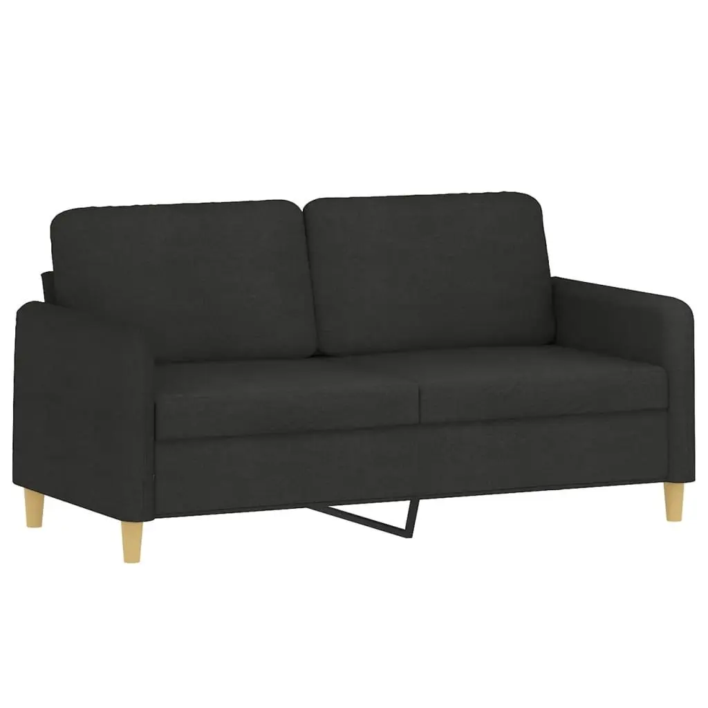 Sofa Set Living Room Seating 2 Piece Black Fabric