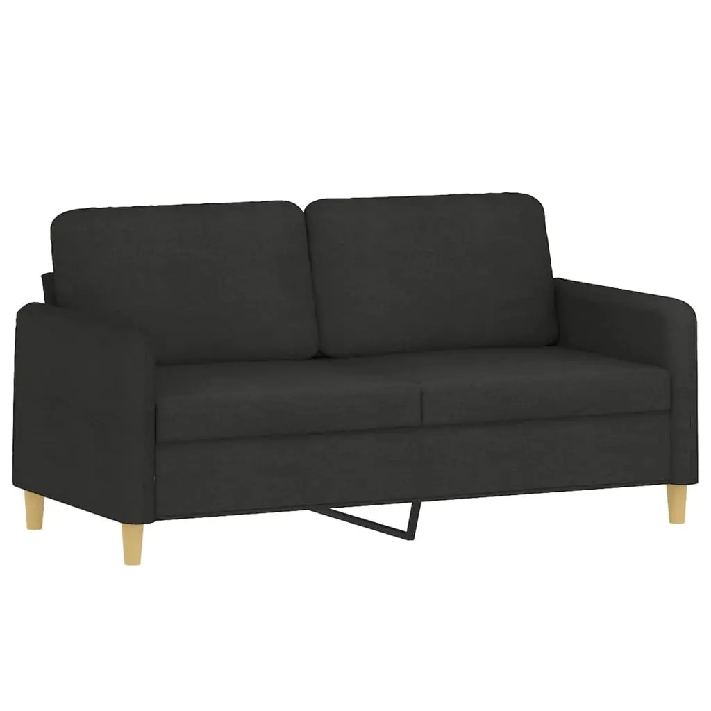 3 Piece Sofa Set for Lounging Reading Watching TV Black Fabric
