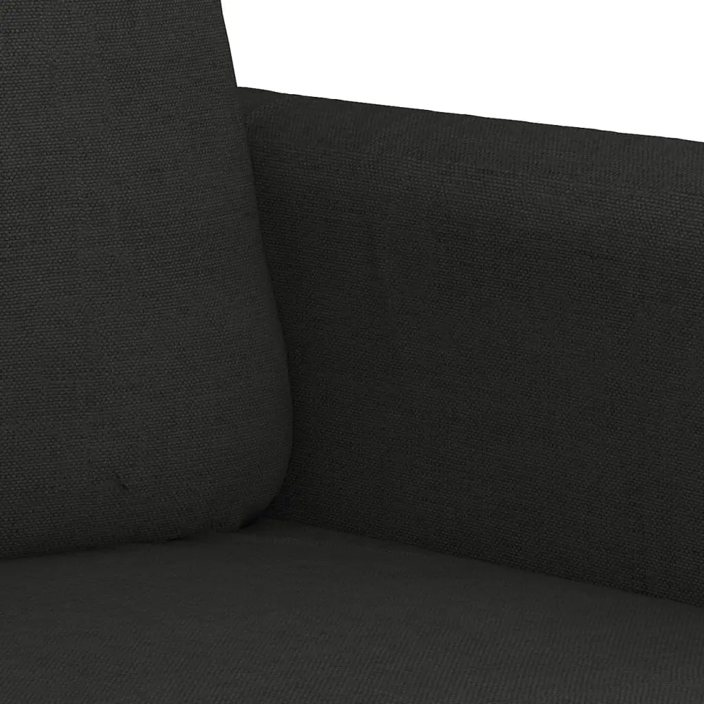 3 Piece Sofa Set for Lounging Reading Watching TV Black Fabric