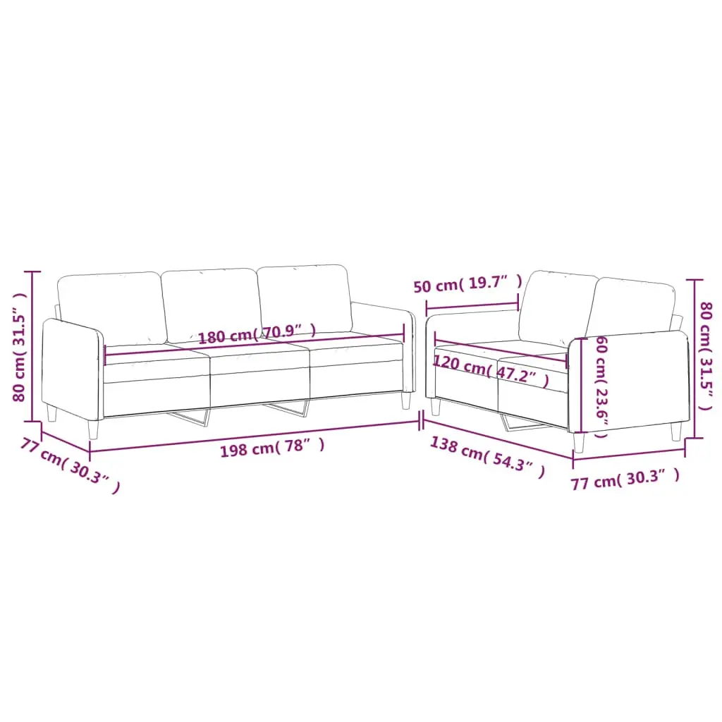 Sofa Set Living Room Lounge Suite 2 Piece Light Grey Fabric