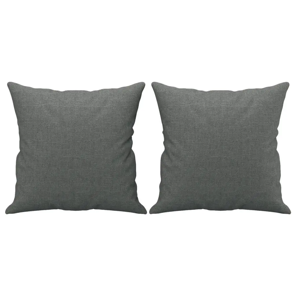 2 Piece Sofa Set Grey Fabric Couch with Pillows Comfortable Living Room Seating