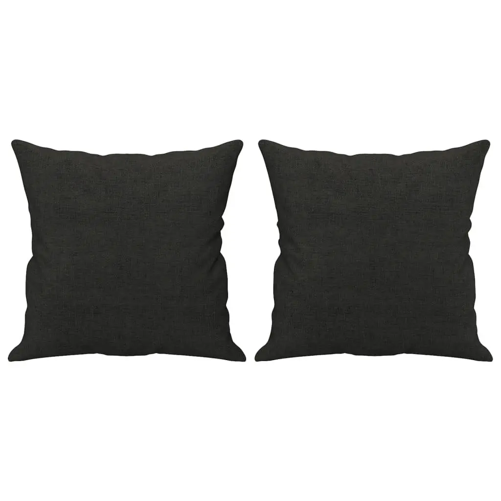 Black Fabric Couch Set with Throw Pillows