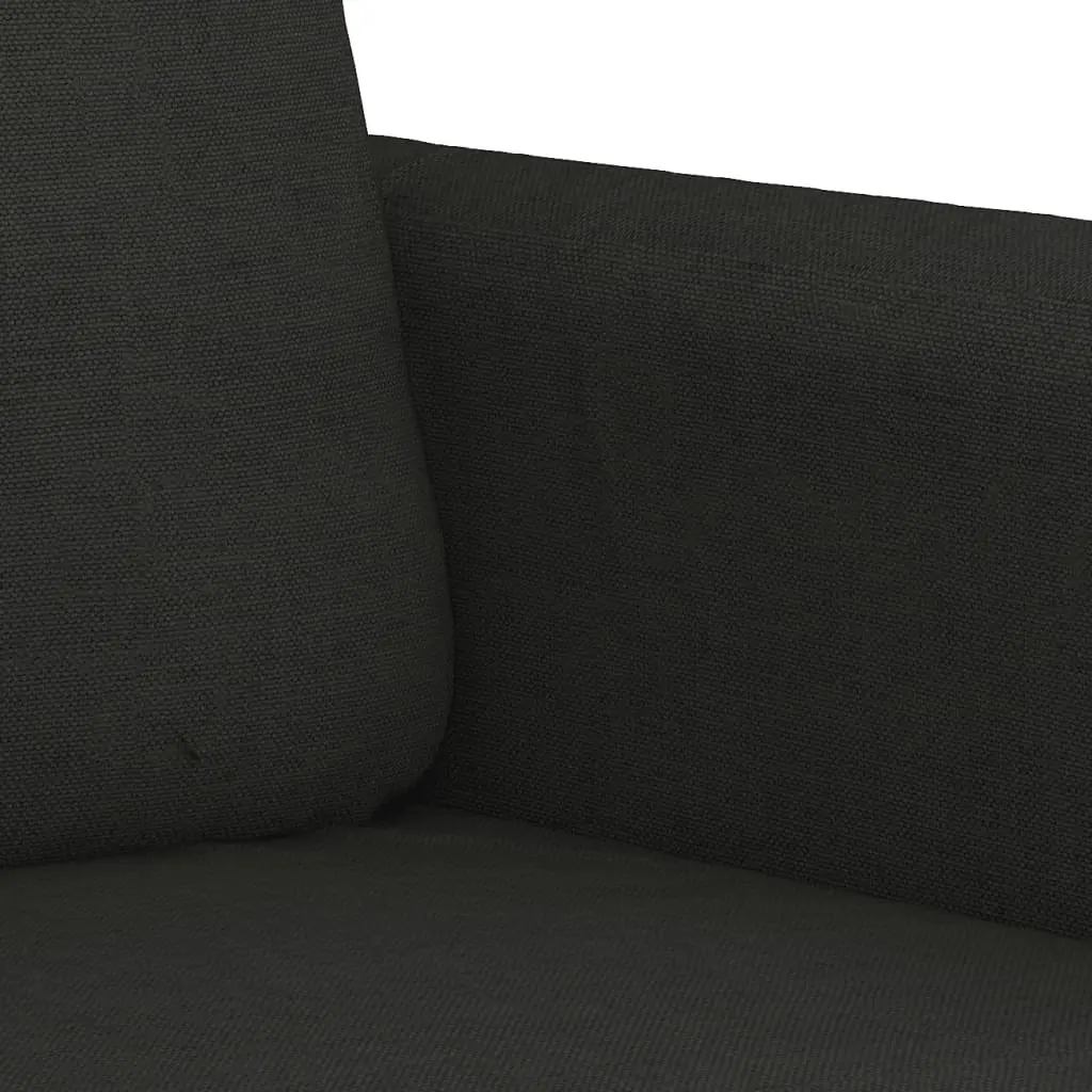 Black Fabric Couch Set with Throw Pillows