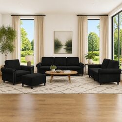 Comfortable and Stylish 4-Piece Velvet Sofa Set for Your Home
