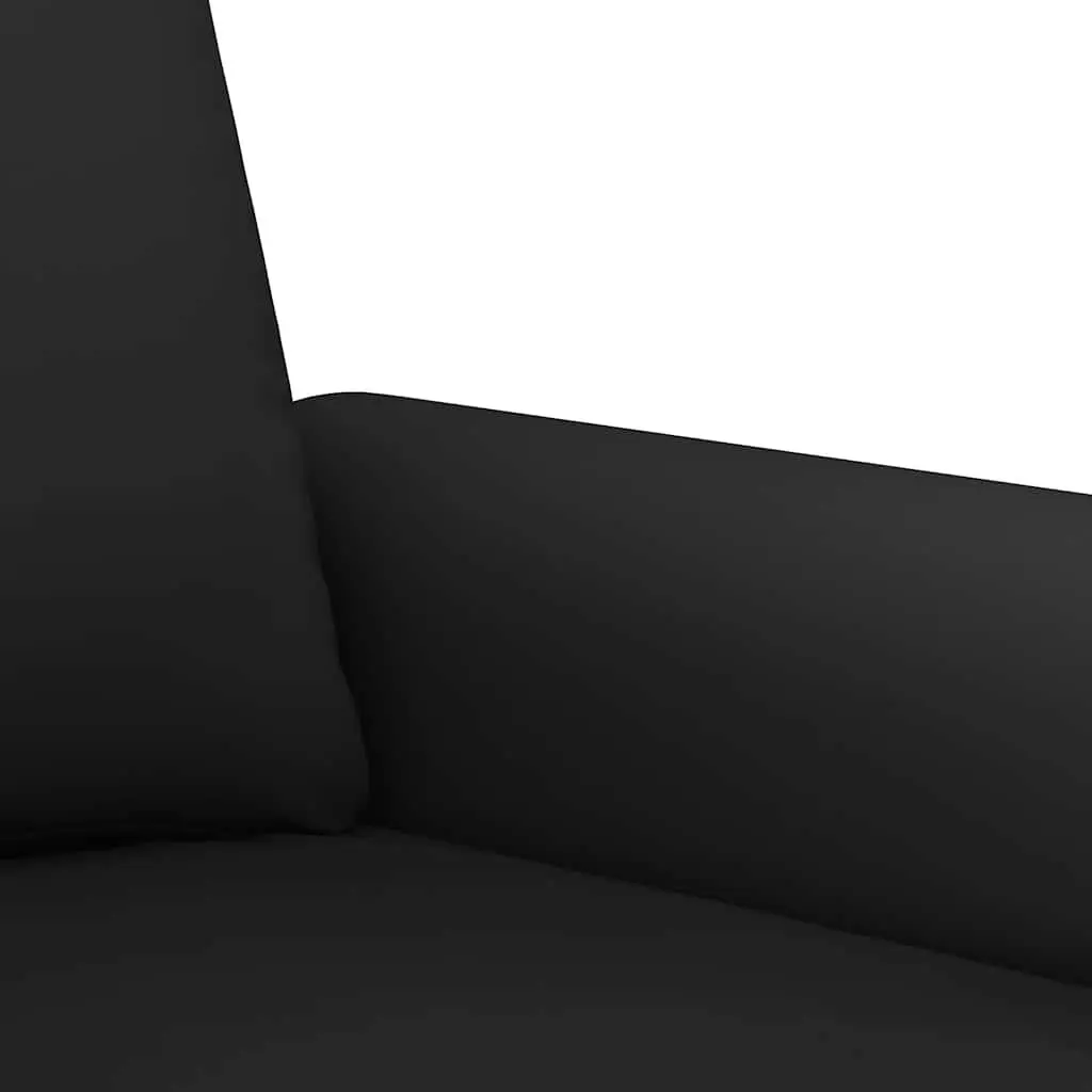 Sofa Set Living Room Couch Black Velvet 4 Piece with Throw Pillows and Footstool