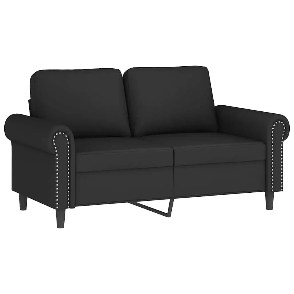 3 Piece Sofa Set Cushions Black Velvet Living Room Furniture